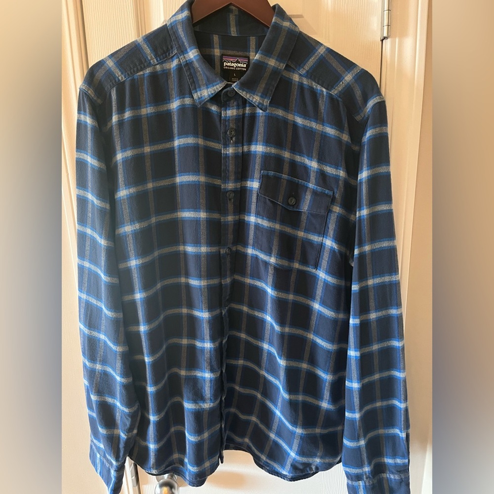 Mens Patagonia Organic Cotton Plaid Flannel Large